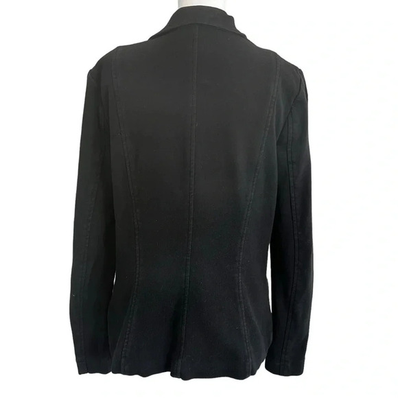 THREE DOTS Women’s Soft Cotton One-Button Blazer - Black - Size Large - Picture 3 of 8